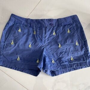 Vineyard Vines Navy Shorts with Yellow Sailboat Embroidery